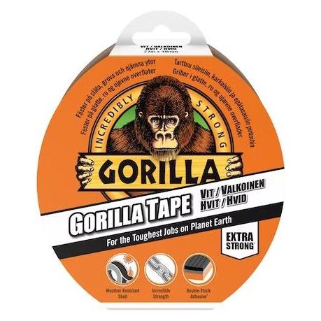 Gorilla super starkes Klebeband 48 mm x 27 Meter weiss (48 mm) (38938)