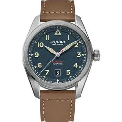 Alpina Startimer Collection Pilot Automatic 40mm AL-525NW4S36 - blau,matt,braun mit heller Ziernaht - 40mm
