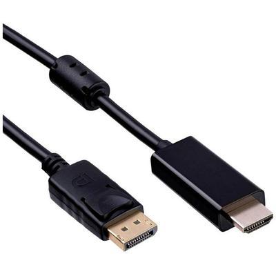 Akyga Anschlusskabel DisplayPort Stecker, HDMI-A Stecker 1.8m Schwarz AK-AV-05 HDMI-Kabel