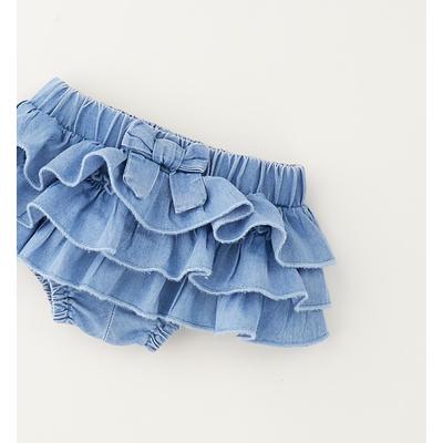 Minirock IDO "BABY GIRL SUMMER SKIRT", Mädchen, Gr. 62, blau (stone bleach), 65% Baumwolle, 35% Lyocell, Röcke Minirock