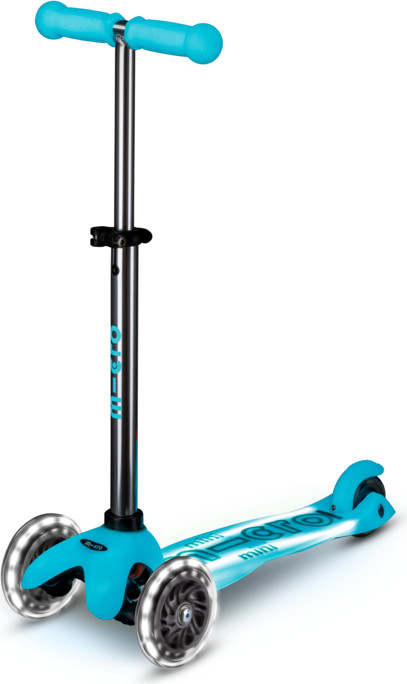 Micro Kinderroller Glow LED Aqua - Mini Micro scooter met LED-verlichting