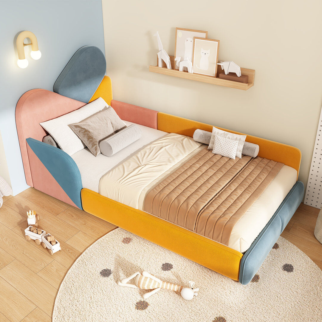 Ivy Bronx Bed Frame Blue 140x200 cm