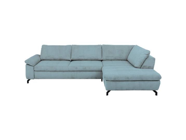 Beldomo Style Ecksofa Sense, Hellblau, Metall, 3-Sitzer, Ottomane rechts, L-Form, 291x197 cm, Goldenes M, Typenauswahl, Fußauswahl, Stoffauswahl, seitenverkehrt erhältlich, individuell planbar, Wohnzimmer, Sofas & Couches, Wohnlandschaften, Ecksofas