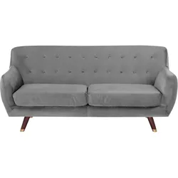 3-SITZER-SOFA Samtstoff Grau Bodo