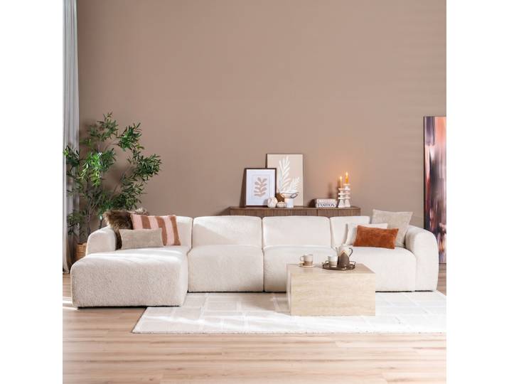Bronx71 Ecksofa Maine XL Bouclé off white links
