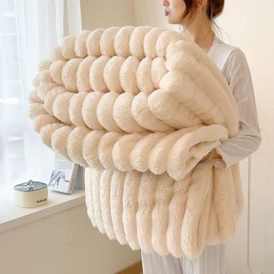 Inspired Finds Thick Wide Striped Flannel Multifunctional Blanket All Purpose Home Throw 1 70.87x78.74in