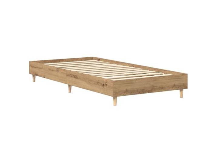 PUGYNBK Bettrahmen Eiche Artisan Technisches Holz Minimalistisches Design, stabiler Stand, Montage mit 2 Personen, Reinigung mit feuchtem Tuch