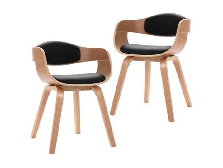 NLQMSU Essstühle, gebogenes Holz und Kunstleder, 2 Stück Sorgfältiges und einfaches Design, Sitzkomfort, optimale Polsterung, robuster Rahmen, für den täglichen Gebrauch