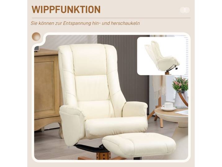 Feuille épaissie fauteuil relax avec tabouret fauteuil TV avec fonction d'inclinaison fauteuil à bascule fauteuil TV à dossier