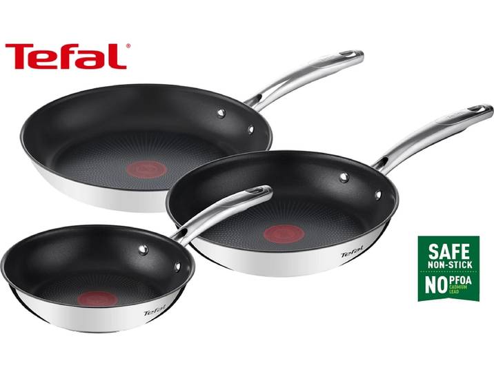 Kochset DUETTO TEFAL 3 Stück stahl rostfrei Edelstahl