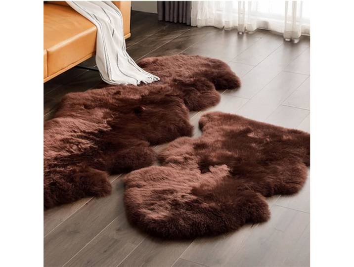 Tapis - ZGEER - Modèle Ovale - Laine Douce - 75x100cm - Couleur Café