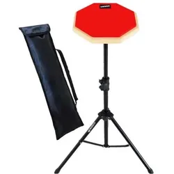 keepdrum DP-RD SET Practice Pad mit DPS Ständer und Tasche, Schlagzeug Zubehör, Mehrfarbig