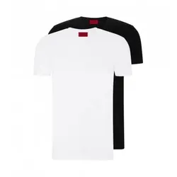 HUGO für Herren. 50325417 2er-Pack T-Shirts, schwarz, weiß, V-Ausschnitt (S), Lässig, Baumwolle, Kurzarm, Nachhaltig