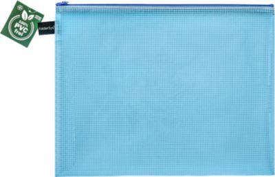 Reißverschlussbeutel FolderSys, A4, Stärke 0,20 mm, B 357 x H 272 mm, PVC-freie Folie, blau-transparent