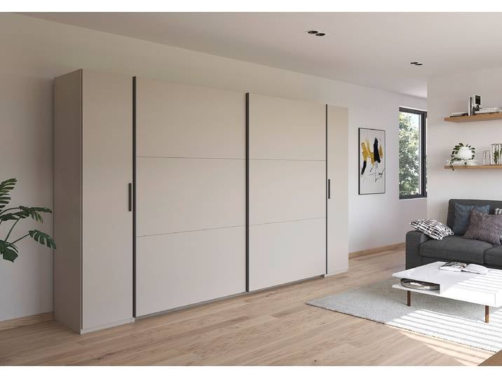 Armoire combinée Kronach 354cm Beige/Cachemire Gris