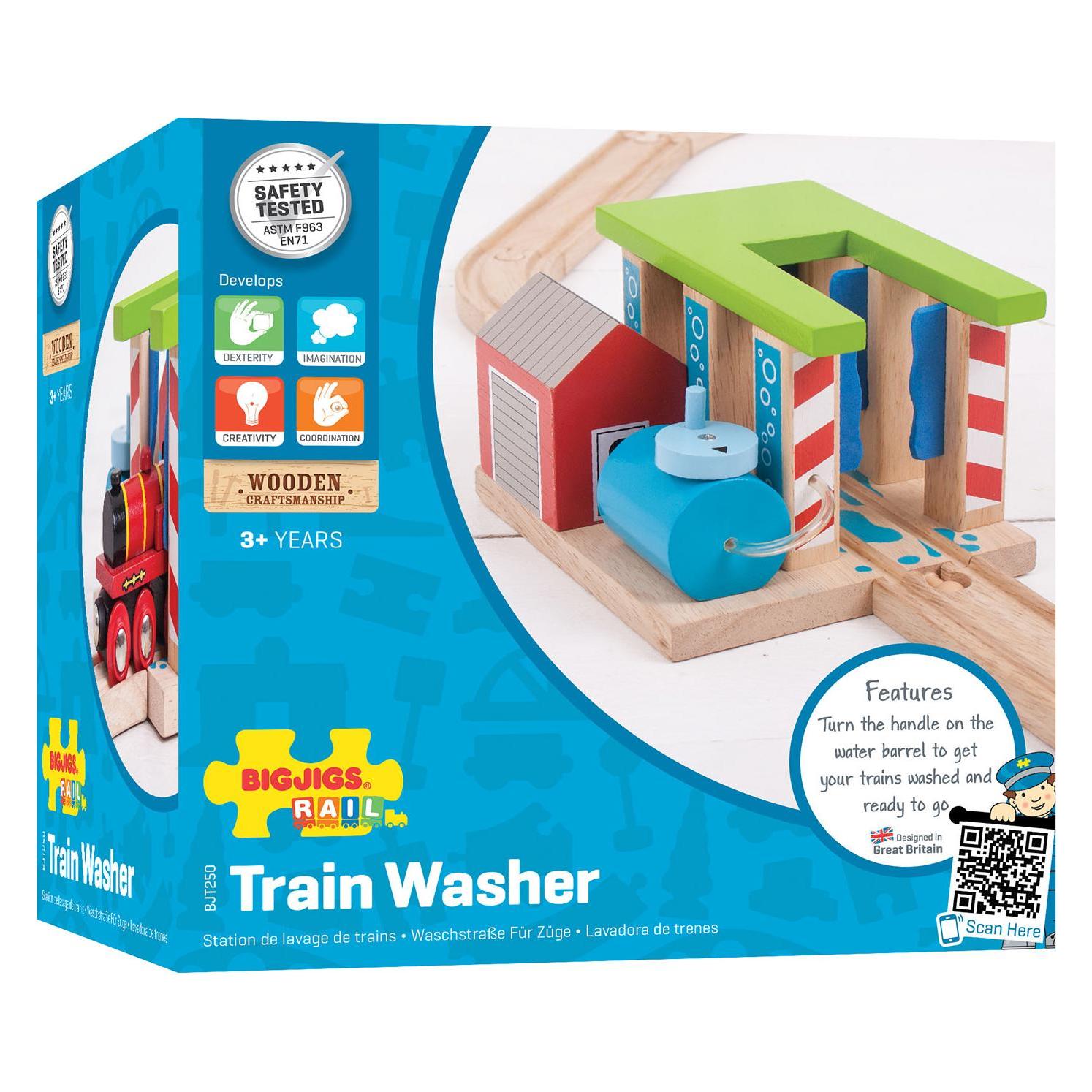 Bigjigs Hölzerne Schienen-Waschanlagen für Züge (BJT250)