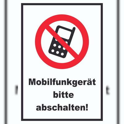 HB-Druck Handy aus Mobilfunkgerät abschaltenSchild A4 Rückseite selbstklebend