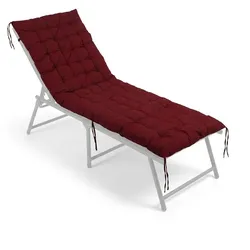 Relaxdays Gesteppte Bankauflage Dunkelrot
