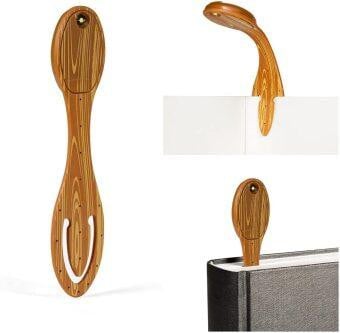 Flexilight Leeslamp Houtlook | 2-in-1 LED Leeslamp en Bladwijzer