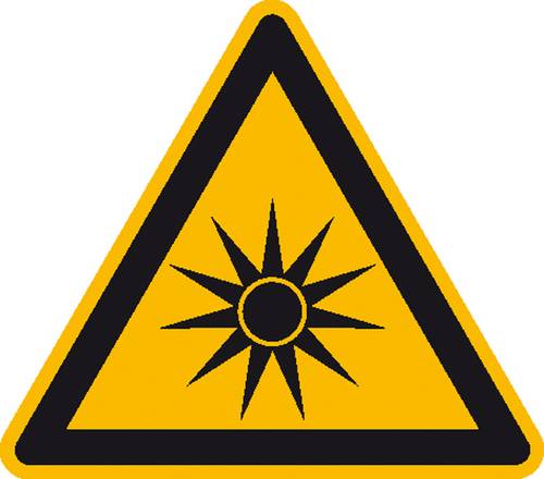 Warnschild Optische Strahlung Folie selbstklebend 200mm ISO 7010 1St.