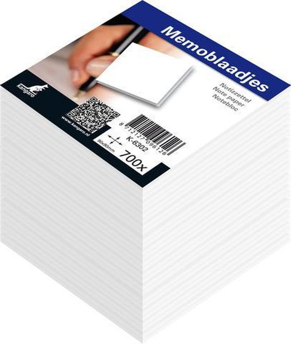 Kangaro K-6302 Navulling memokubus Wit - 700 vellen