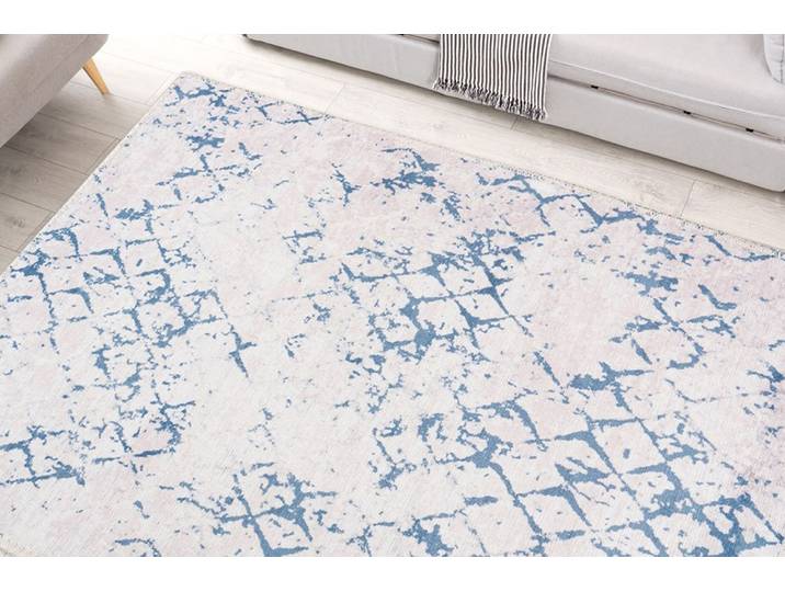 Teppich ARTE ESPINA Peron 400 , weiß (weiß, blau), B:160cm H:5mm L:230cm, Polyester, Teppiche, Teppich