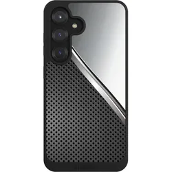 Nivocase Handyhülle für Samsung Galaxy S25 Hülle NIVOpure Case Schwarz Carbon Metall Stahl (Samsung Galaxy S25), Smartphone Hülle, Schwarz