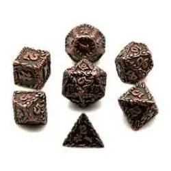 Dice4friends Würfelset Metall: Druid Copper (7)