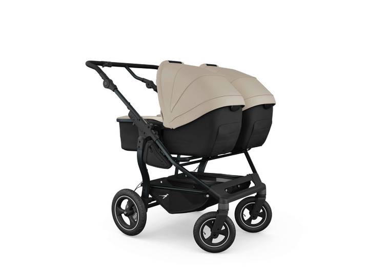 TFK Geschwisterwagen Duo 2-in-1 Kombi, Sand, 79x111x110 cm, EN 1888, UV 50+, Reach, Feststellbremse, Fußstütze abklappbar, Federung, kugelgelagerte Räder, 5-Punkte-Gurt, Doppelbremse, Handbremse, für Babyschale geeignet, Griff in Lederoptik, Transportsicherung, mit Tragegriff, Sitz umsetzbar, Reflektorstreifen, abnehmbarer Schutzbügel, Wanne umbaubar zu Sportsitz, verstellbare Adapter,Matratze, zusammenklappbar, Babywannendecke Magnetknöpfen, Baby on Tour, Kinderwagen, Geschwisterwagen & Zwillingswagen