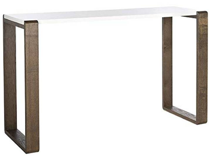 Safavieh Lackierter Konsolentisch, Metall, weiß/Schokoladenbraun, 129 x 44 x 80.01 cm