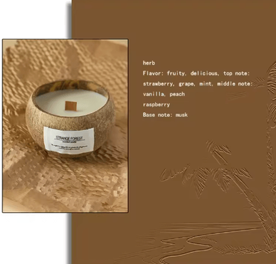 Inspire Picks Coconut Shell Aromatherapy Candle Premium Plant Wax Scented Candle With Essential Oil Fragrance herb