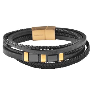 Armband ADELIA´S "Armband – Lederarmband aus Leder 19 cm", schwarz, Armbänder, Damen, 19cm, Leder, Armband, Ideal als Geschenk zum Jubiläum