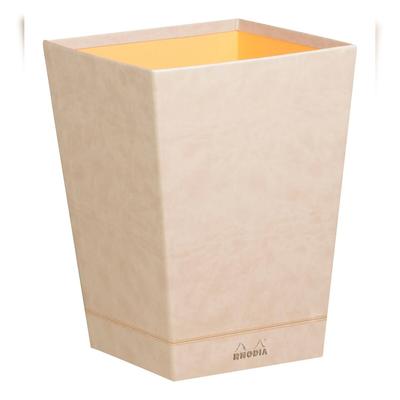 Rhodiarama Papierkorb aus Kunstleder, 27x27x32cm - Beige 318825C