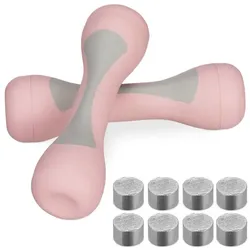 Relaxdays Verstellbare Hanteln im 2er Set Grau,Rosa