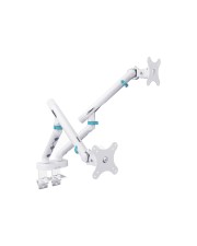 DIGITUS Dual Design Monitorhalterung 2x 35" 10 kg Mechanische Feder VESA: 75x75 100x100 Weiss (DA-90472)