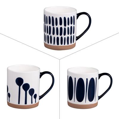 Mikonos 35cl x3 Tasse - Dekor Rund Steingut Table Passion