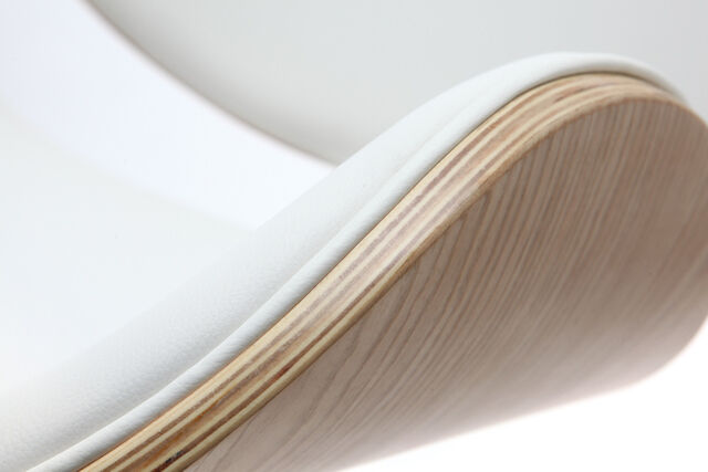 Miliboo Design-Barhocker Weiß und helles Holz WALNUT