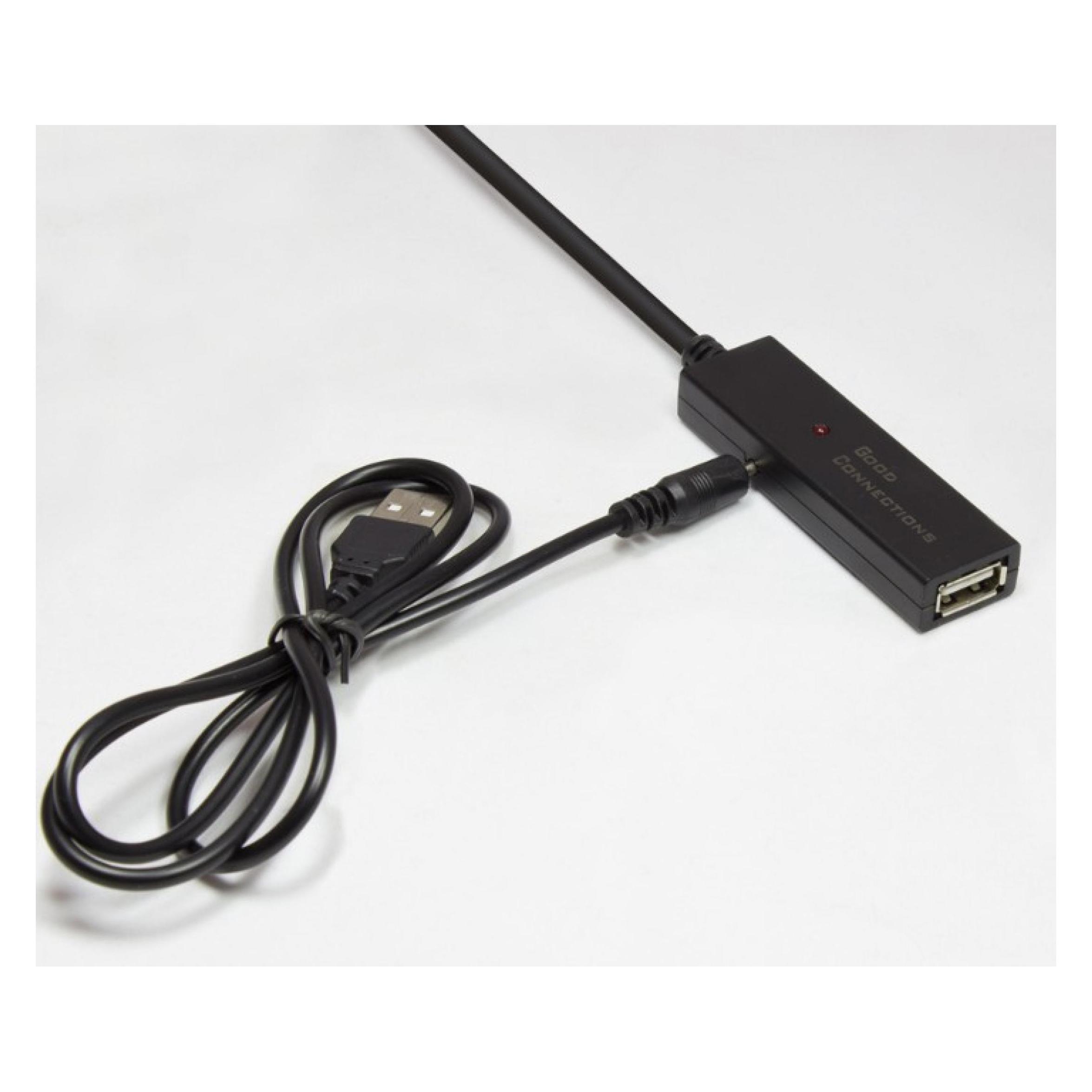 Good Connections Alcasa GC-M0134 USB Kabel 20 m USB A Männlich Weiblich Schwarz (20 m, USB 2.0) (GC-M0134)