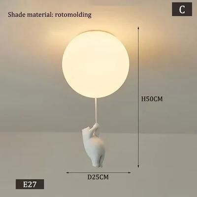Uplift Picks Nordic Bear Balloon Wall Lamp Kids Bedroom Bedside Light m