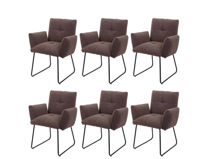 ESSZIMMERSTUHL Braun 6er-Set