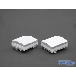 Scaletrucks 2x Pritsche mit Plane für ZM weiß ST-0541