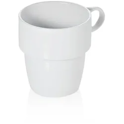 36x Becher Tasse, 300 ml, weiß, Porzellan, Kaffeetasse Konische Form