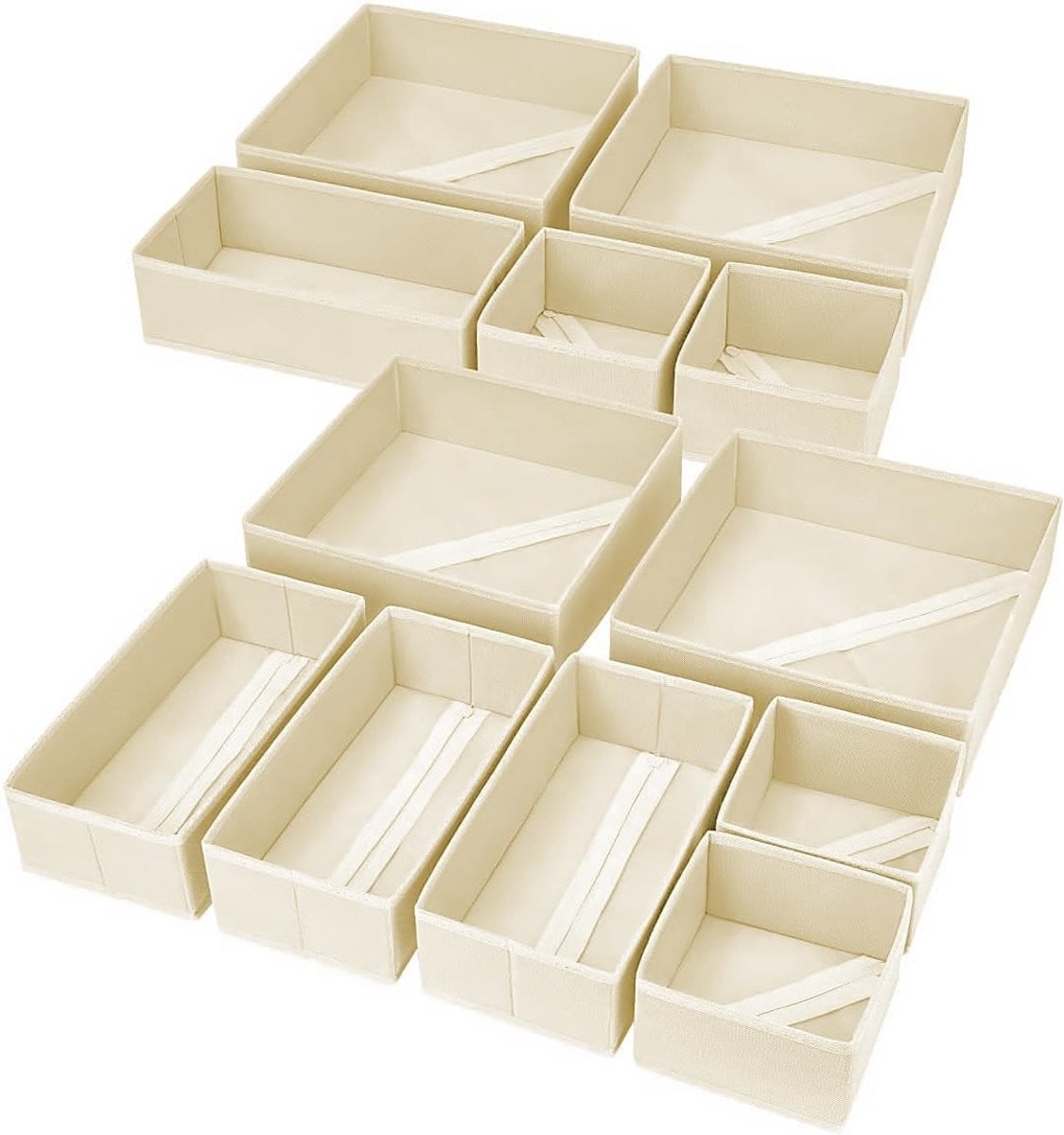 Merkloze set van 12 lade-organizers voor kleding en slaapkamer