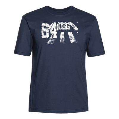 T-Shirt AHORN SPORTSWEAR "OSG 64", Herren, Gr. 5XL, blau, 100% Baumwolle, bedruckt, normal, Rundhals, Shirts T-Shirt, mit Front-Print und Rundhals-Ausschnitt