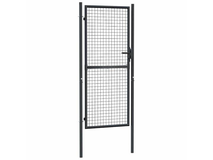 vidaXL Gartentor mit Maschendraht, 105/200 cm, aus Stahl, Anthrazitgrau, Grau, Metall, 100x250 cm, Gartenzubehör