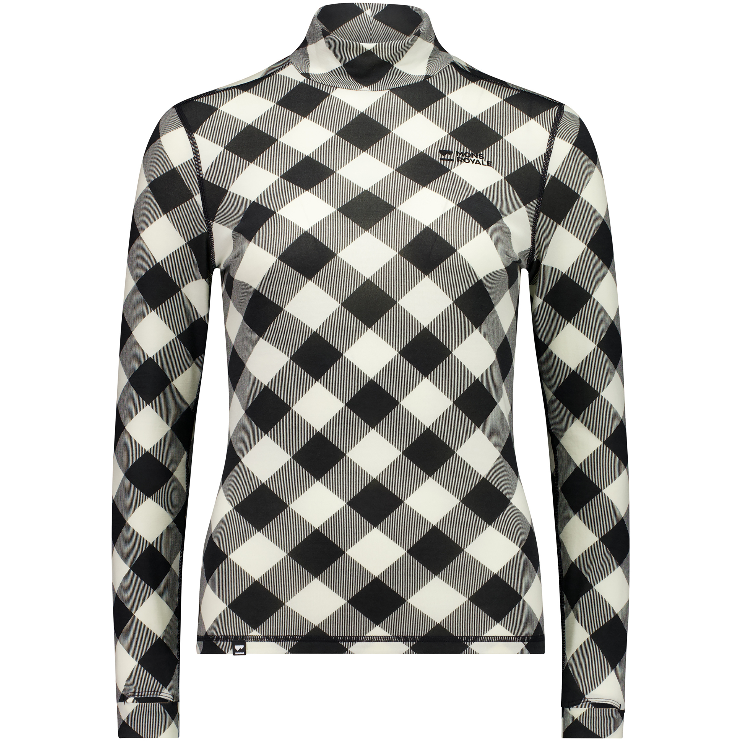 Mons Royale Cascade Merino Mock Neck Damen Langarm Unterhemden blau Größe XS Widerstandsfähig Merinowolle