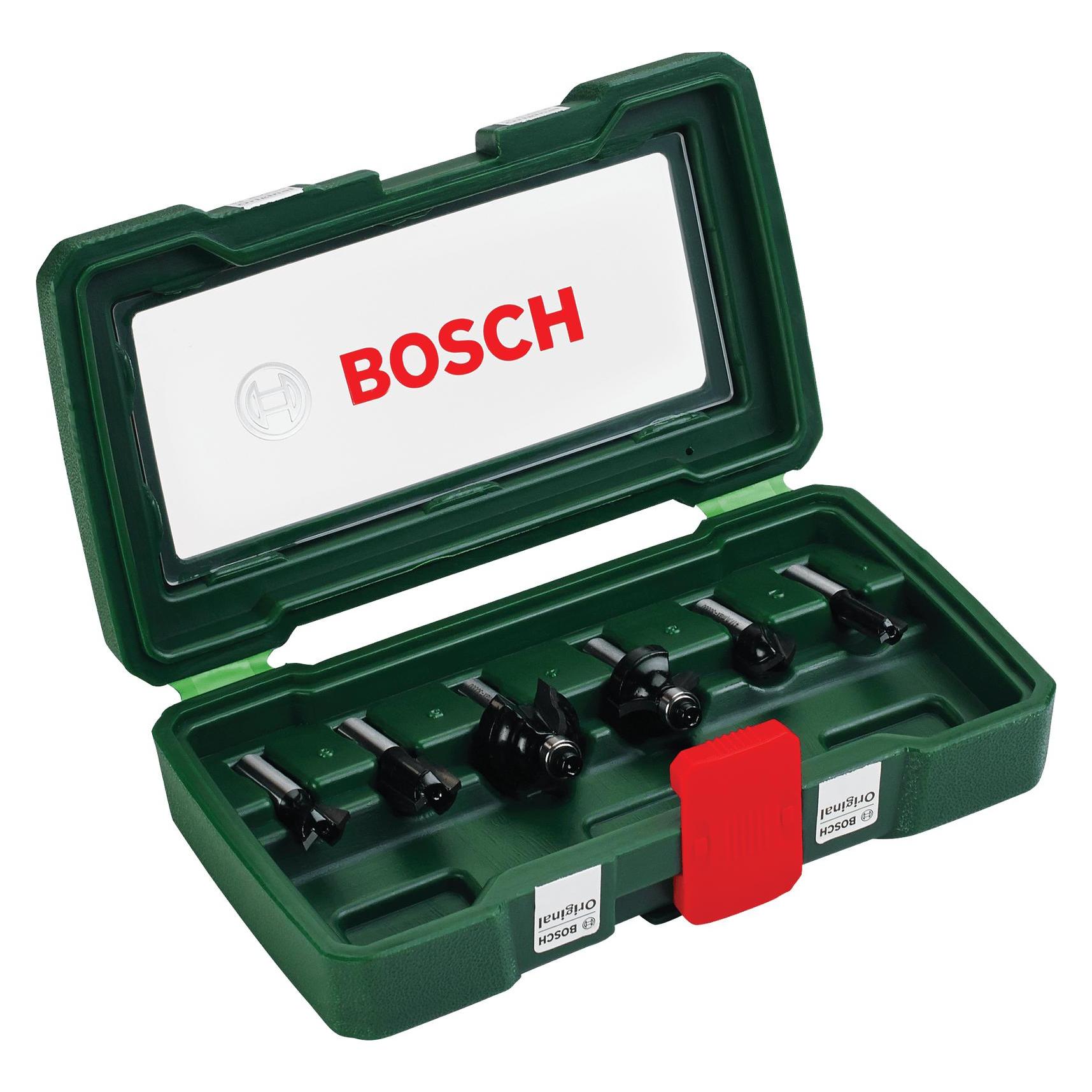 Bosch Zubehör HM-Fräser-Set mit 8 mm Schaft, 6-teilig (2607019463)