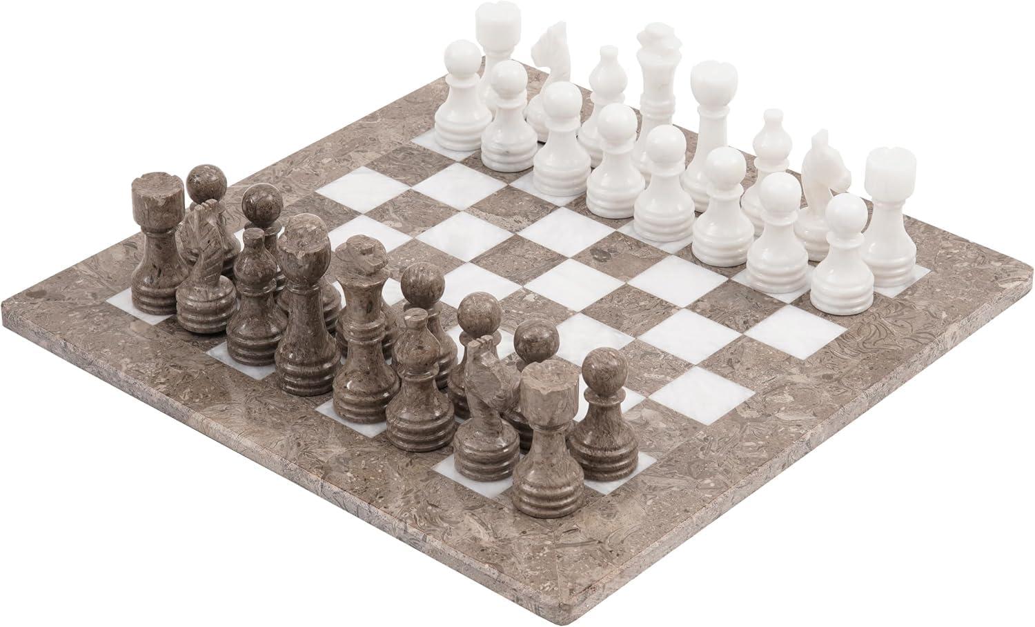 Marmor-Schachspiel 38 cm - Brettspiel für Erwachsene