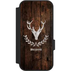 Nivocase Klapphülle für Google Pixel 10 Handyhülle aus Kunst Leder NIVOflip schwarz Hirsch Holz Holzoptik (Google Pixel 10), Smartphone Hülle, Schwarz