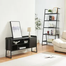 Möbelset Storfjord 2-tlg. 1x Leiterregal, 1x TV Schrank [en.casa]